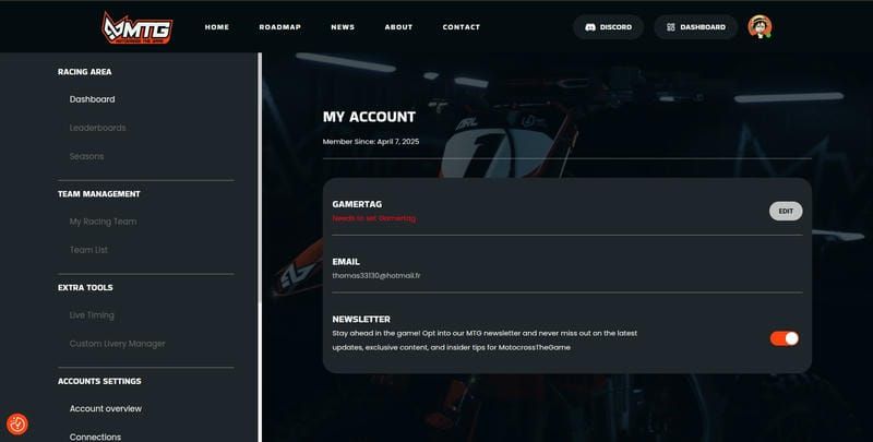 Motocross The Game - Site web - 3