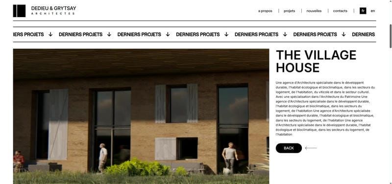 Site vitrine d'architectes