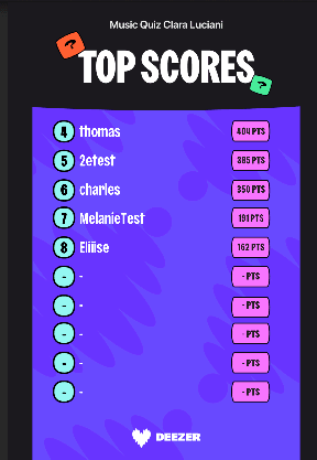 Deezer - Blind test multijoueur - 2